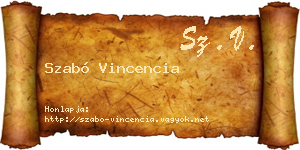 Szabó Vincencia névjegykártya
